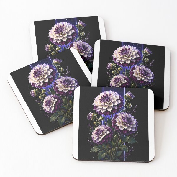 Item preview, Botanical Dhalia on black designed and sold by CyberGlow Designs.