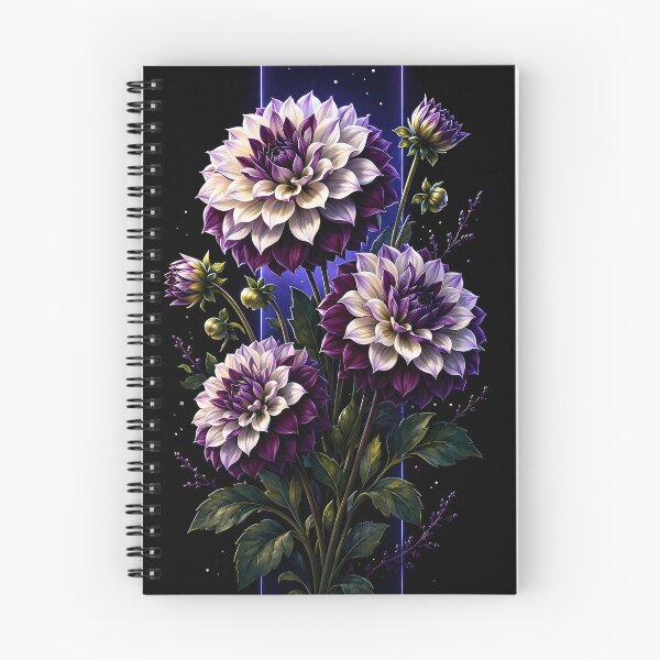 Item preview, Botanical Dhalia on black designed and sold by CyberGlow Designs.