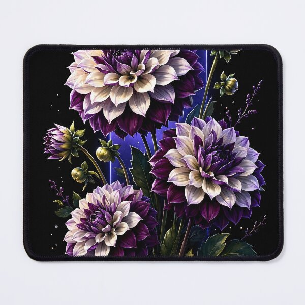 Item preview, Botanical Dhalia on black designed and sold by CyberGlow Designs.