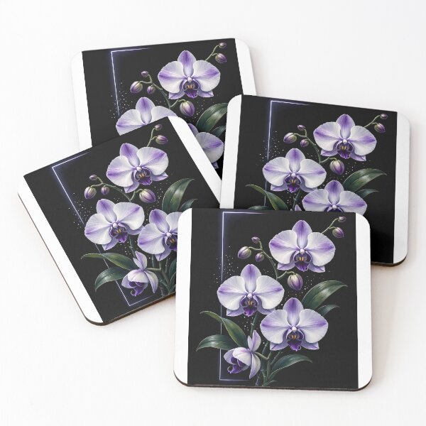 Item preview, Botanical Orchids on black designed and sold by CyberGlow Designs.