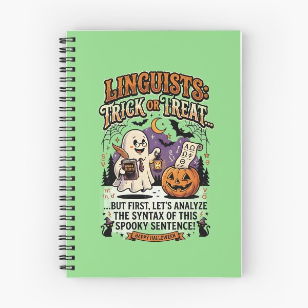Item preview, Trick or treat, but first, let's analyze the syntax of this spooky sentence - Halloween for linguists designed and sold by ParadoxParadox.