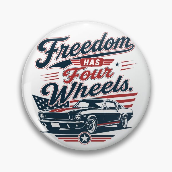 Item preview, Freedom Has Four Wheels - Retro Classic Car Americana designed and sold by pickmeupplz.