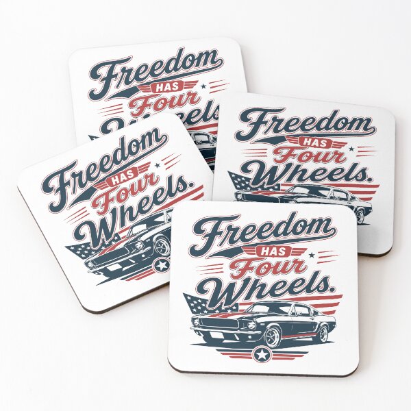 Item preview, Freedom Has Four Wheels - Retro Classic Car Americana designed and sold by pickmeupplz.