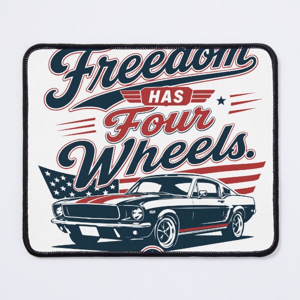 Item preview, Freedom Has Four Wheels - Retro Classic Car Americana designed and sold by pickmeupplz.