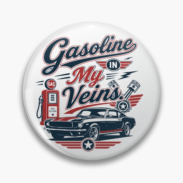 Item preview, Gasoline in My Veins - Retro Classic Car Automotive designed and sold by pickmeupplz.