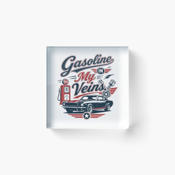 Item preview, Gasoline in My Veins - Retro Classic Car Automotive designed and sold by pickmeupplz.