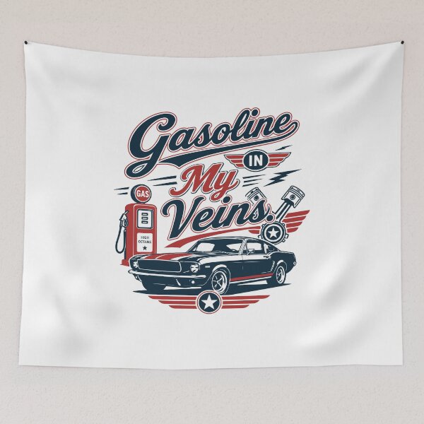 Item preview, Gasoline in My Veins - Retro Classic Car Automotive designed and sold by pickmeupplz.