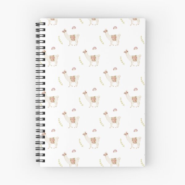 Item preview, Sweet Watercolor Llama with Pastel Rainbow White Boho Pattern designed and sold by svitlaarty.
