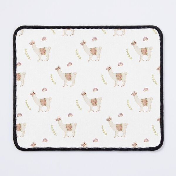 Item preview, Sweet Watercolor Llama with Pastel Rainbow White Boho Pattern designed and sold by svitlaarty.