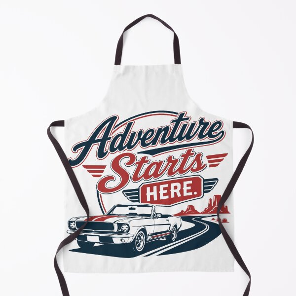 Item preview, Adventure Starts Here - Retro Classic Car Road Trip designed and sold by pickmeupplz.