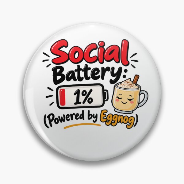 Item preview, Social Battery 1% Eggnog - Funny Introvert Christmas Holiday designed and sold by Fine Art California.