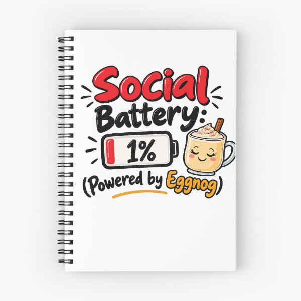 Item preview, Social Battery 1% Eggnog - Funny Introvert Christmas Holiday designed and sold by Fine Art California.