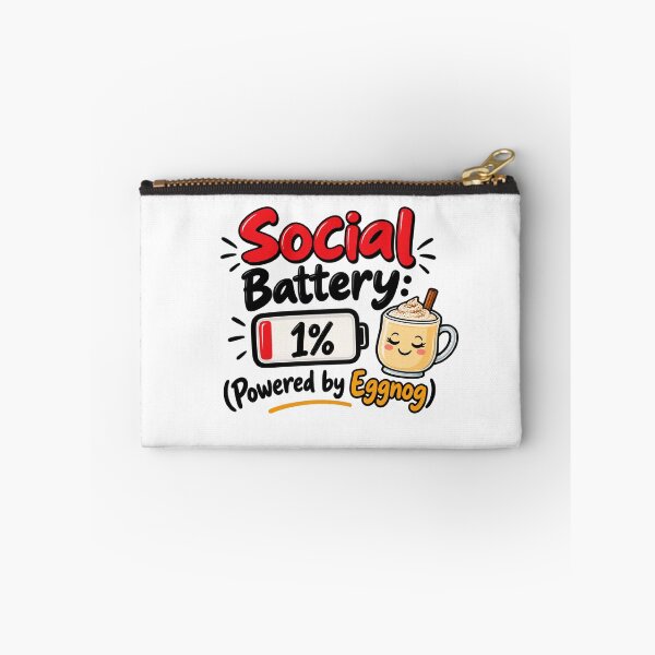 Item preview, Social Battery 1% Eggnog - Funny Introvert Christmas Holiday designed and sold by Fine Art California.