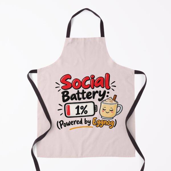 Item preview, Social Battery 1% Eggnog - Funny Introvert Christmas Holiday designed and sold by Fine Art California.