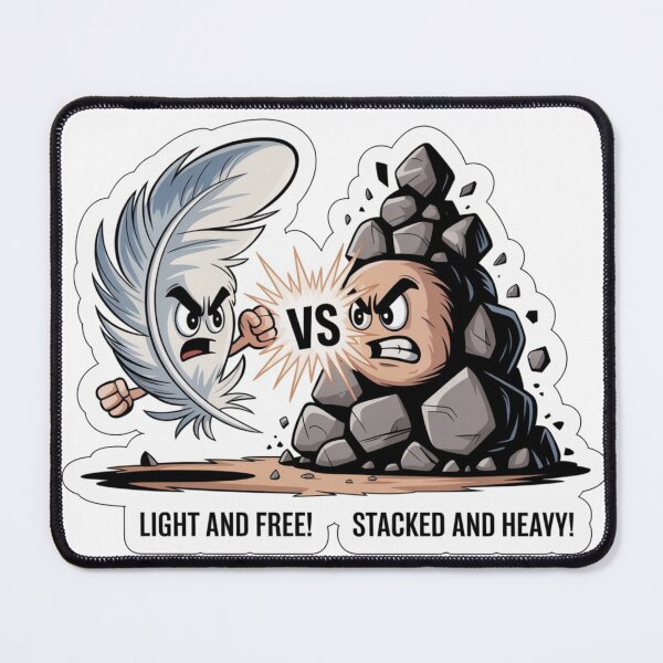 Item preview, Floating Feather Versus Boulder Mountain Scale Sticker designed and sold by Imaginarium of Chaos falcon88 .