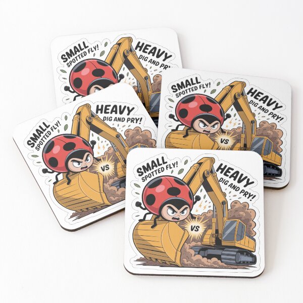 Item preview, Ladybug Versus Construction Excavator Scale Sticker designed and sold by Imaginarium of Chaos falcon88 .