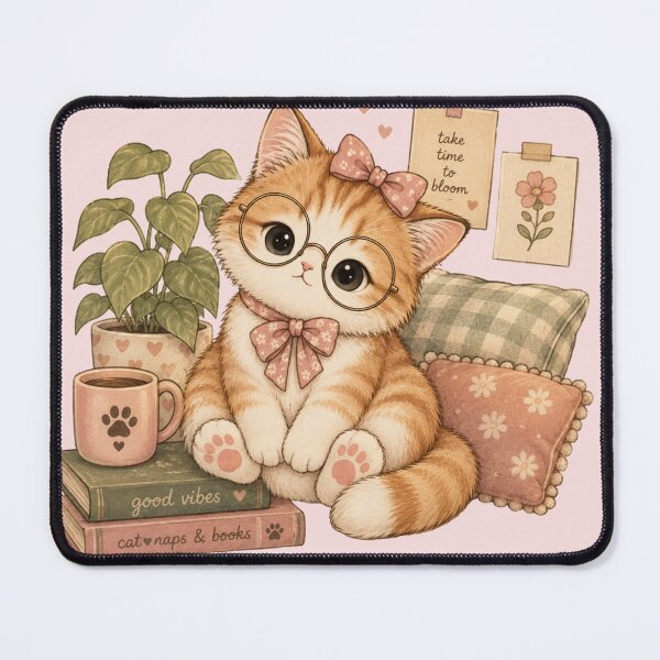 Item preview, Cute Kitten With Glasses Take Time To Bloom Cat Naps Books designed and sold by Artemis & Woven Collective.