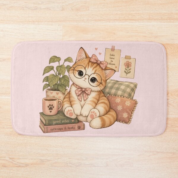Item preview, Cute Kitten With Glasses Take Time To Bloom Cat Naps Books designed and sold by Artemis & Woven Collective.