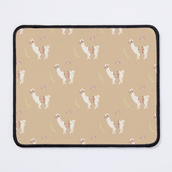 Item preview, Sweet Watercolor Llama with Pastel Rainbow Sand Beige Pattern designed and sold by svitlaarty.