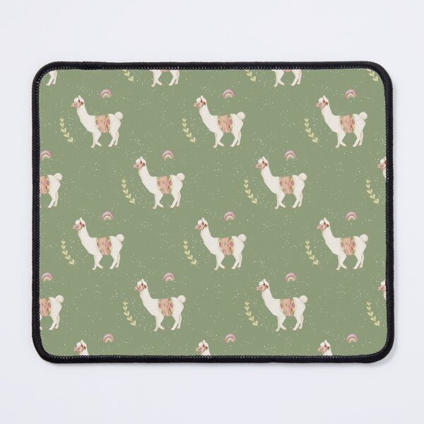 Item preview, Watercolor Boho Llama Fabric Speckled Sage Green Rainbow designed and sold by svitlaarty.