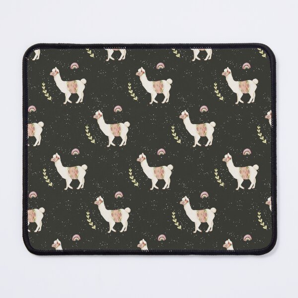 Item preview, Sweet Watercolor Llama with Pastel Rainbow Charcoal Black Pattern designed and sold by svitlaarty.