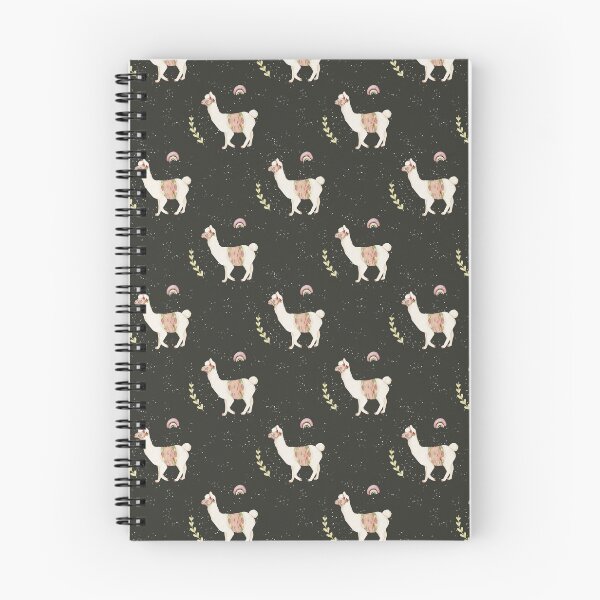 Item preview, Sweet Watercolor Llama with Pastel Rainbow Charcoal Black Pattern designed and sold by svitlaarty.