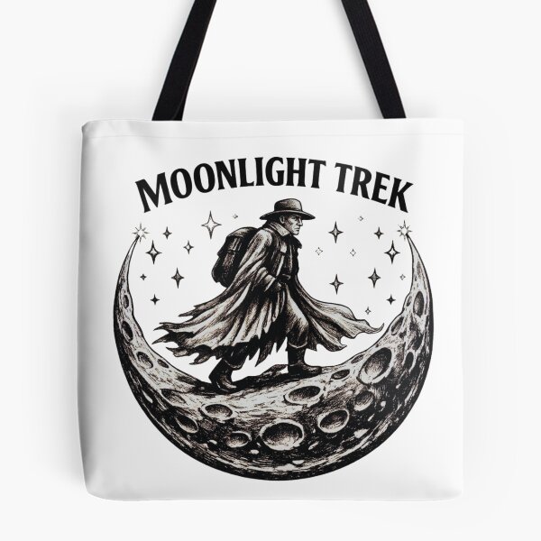 Item preview, Moonlight Trek Vintage Engraving Moon Wanderer Graphic designed and sold by GabeMountainArt.