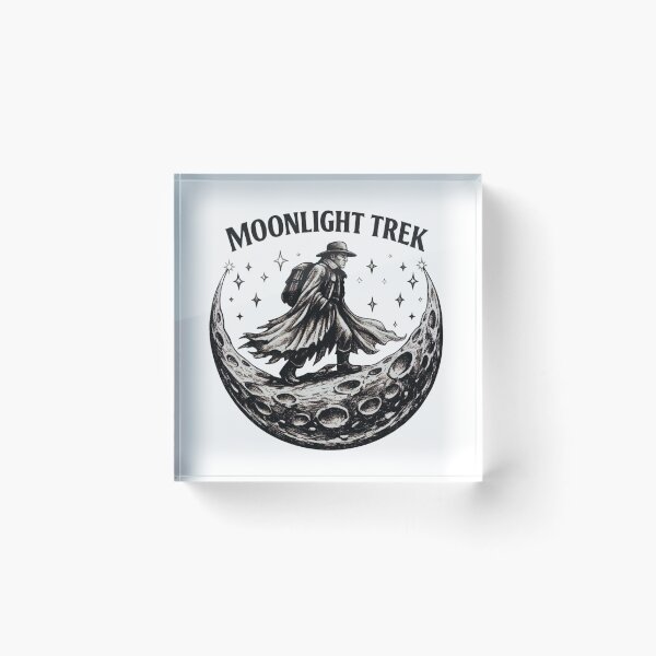 Item preview, Moonlight Trek Vintage Engraving Moon Wanderer Graphic designed and sold by GabeMountainArt.