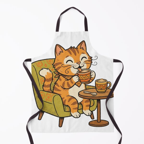 Item preview, Retro Coffee Cat – Vintage Funny Coffee Drinking Kitty designed and sold by meghnad.