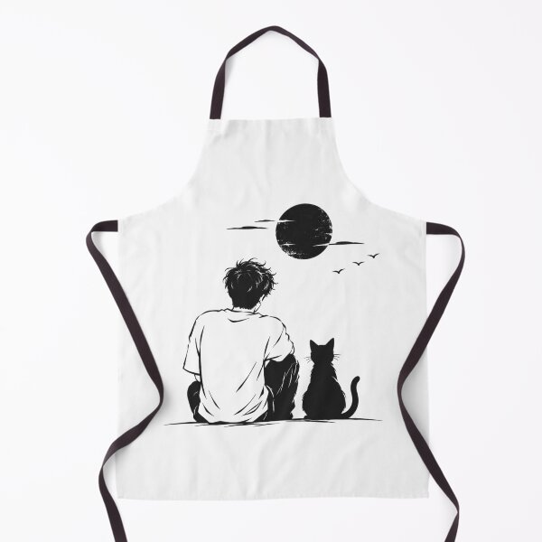 Item preview, Quiet Moments – Minimalist Boy & Cat Moon T-Shirt Design designed and sold by LarkLeaf.