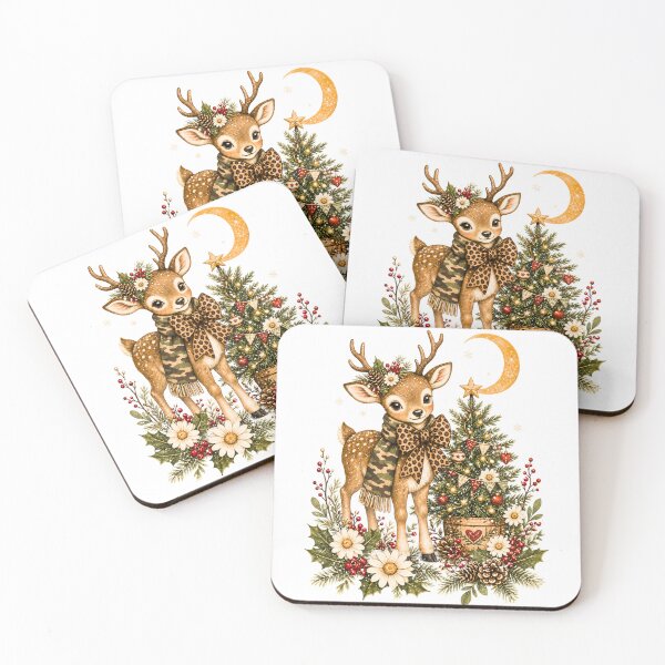 Item preview, Cute Woodland Deer Leopard Bow Camo Christmas designed and sold by DYAFLK.
