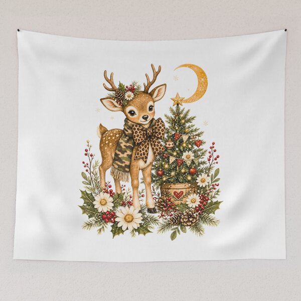 Item preview, Cute Woodland Deer Leopard Bow Camo Christmas designed and sold by DYAFLK.