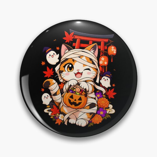 Item preview, Cute Calico Cat Mummy Japanese Halloween Pumpkin Candy designed and sold by Tong4130.
