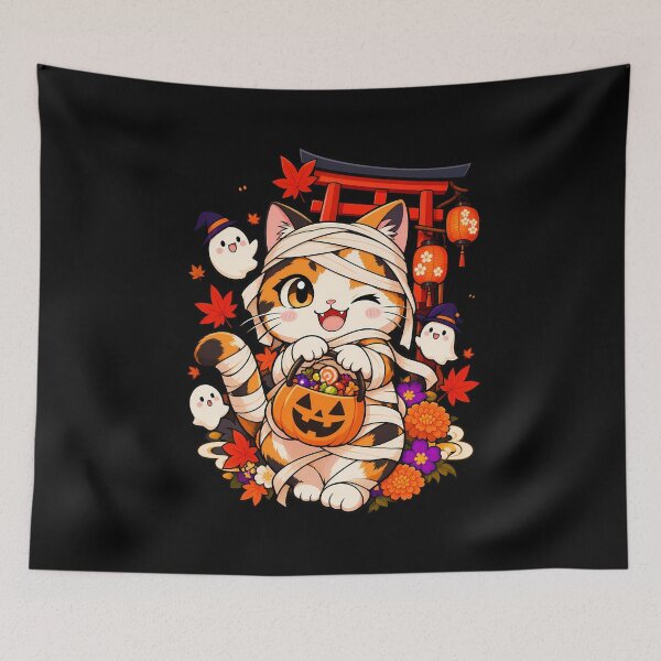 Item preview, Cute Calico Cat Mummy Japanese Halloween Pumpkin Candy designed and sold by Tong4130.