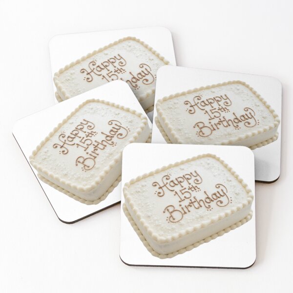 Item preview, Happy 15th birthday 15 cute adorable cake party vanilla white kawaii designed and sold by CheeseBlueprint.