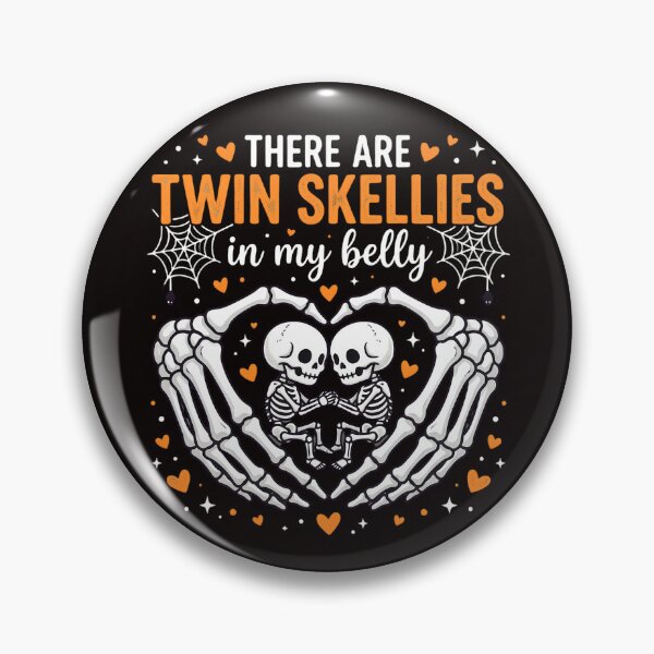 Item preview, There Are Twin Skellies In My Belly Halloween Twin Pregnancy Announcement Expecting Twins designed and sold by w66aboo.