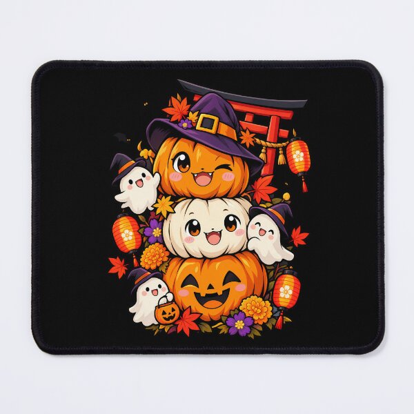 Item preview, Cute Japanese Halloween Pumpkin Stack With Friendly Ghosts designed and sold by Tong4130.