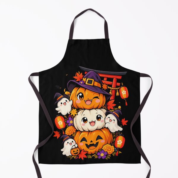 Item preview, Cute Japanese Halloween Pumpkin Stack With Friendly Ghosts designed and sold by Tong4130.