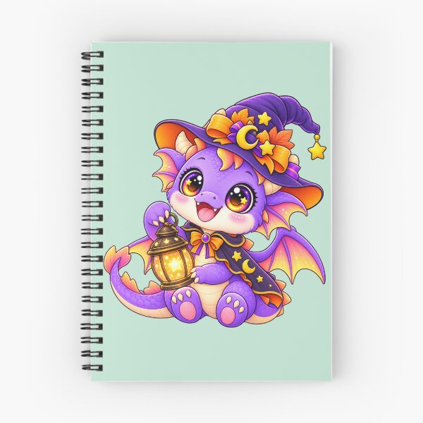 Item preview, Kawaii Baby Dragon with Lantern Sticker Art – Cute Chibi Halloween Print designed and sold by MagicMakerPh.