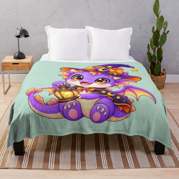 Item preview, Kawaii Baby Dragon with Lantern Sticker Art – Cute Chibi Halloween Print designed and sold by MagicMakerPh.