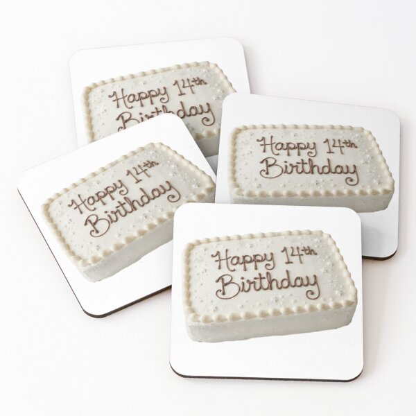 Item preview, Happy 14th birthday 14 cute adorable cake party vanilla white kawaii designed and sold by CheeseBlueprint.