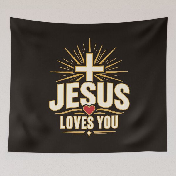 Item preview, Jesus Loves You – Christian Cross and Heart designed and sold by Infinitee8hirts.