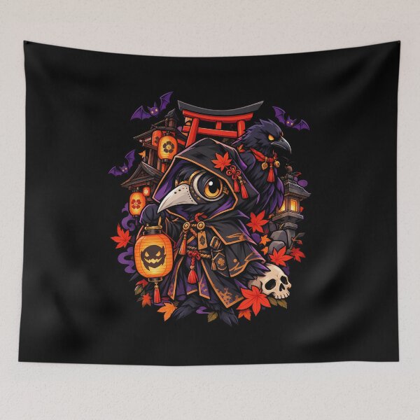 Item preview, Cute Crow Plague Doctor Japanese Halloween Raven Mystery designed and sold by Tong4130.