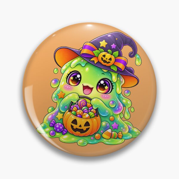 Item preview, Kawaii Slime Candy Bucket Sticker Art – Cute Chibi Halloween Illustration designed and sold by MagicMakerPh.