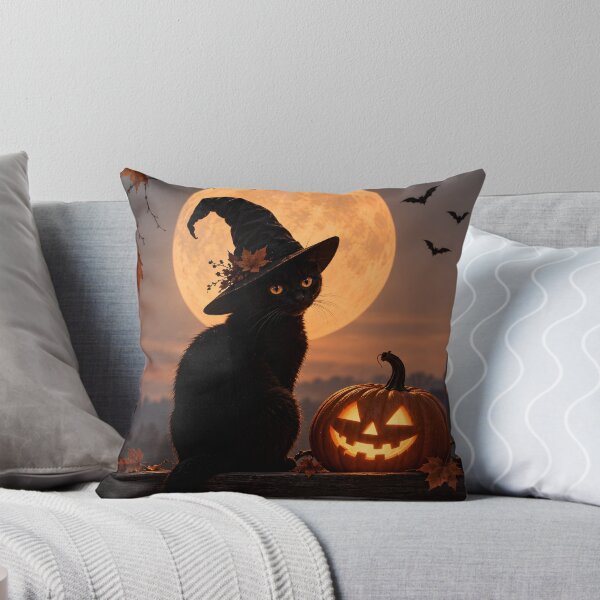 Item preview, Black cat with witch's hat and pumpkin designed and sold by Fotografin1981.
