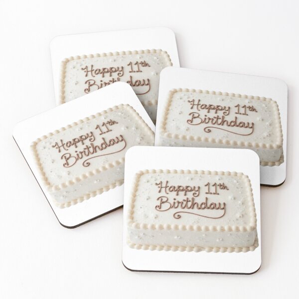 Item preview, Happy 11th birthday 11 cute adorable cake party vanilla white kawaii designed and sold by CheeseBlueprint.