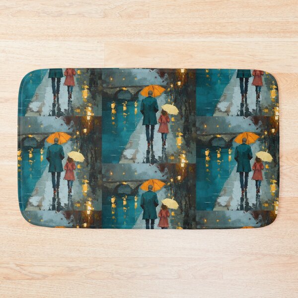 Item preview, Father Child Rainy Day Cityscape designed and sold by CheersTOGETHER.