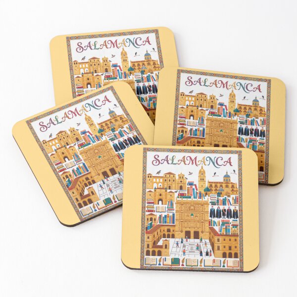 Item preview, Salamanca Spain Embroidered Travel Art - University Façade & Plateresque Stitched Poster designed and sold by Witsprings.