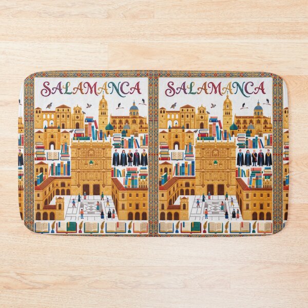 Item preview, Salamanca Spain Embroidered Travel Art - University Façade & Plateresque Stitched Poster designed and sold by Witsprings.