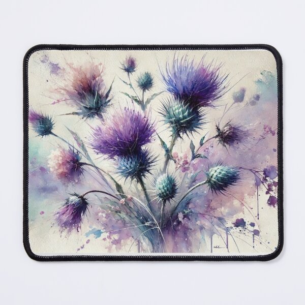 Item preview, Scottish Thistles – Purple Watercolour Scotland Floral Art designed and sold by Thistleinkart.